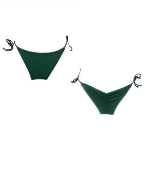 Cher Swim Forest Green Itty Bity Sexy Classic Side Tie Cheeky Bikini Bottom S